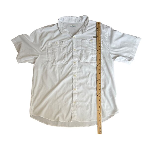 Columbia Mens Size XL PFG White Short Sleeve Vented Button Down Fishing Shirt - Picture 7 of 14